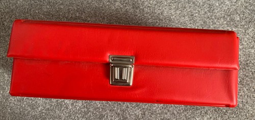 Tape cassette storage case red - cassette,