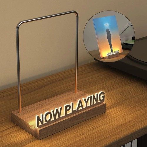 Now playing vinyl record stand - playing,